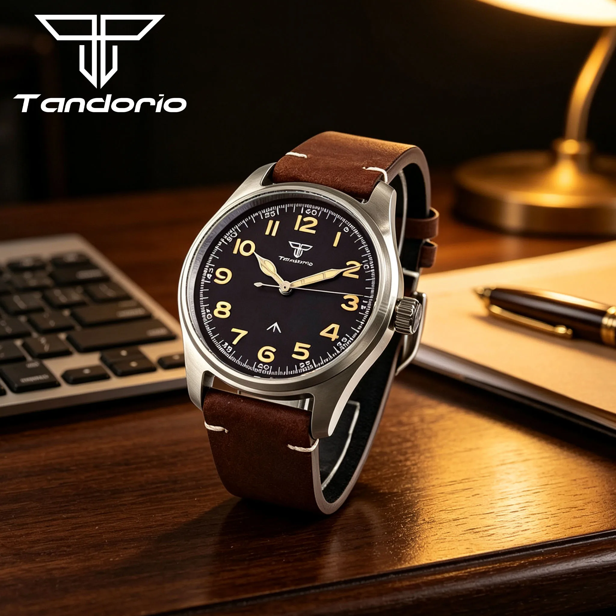 pilot-watches-for-men-classic-field-series-black-blue-green-face-20atm-vh31-quartz-watch-luminous-mark-leather-band-reloj-hombre