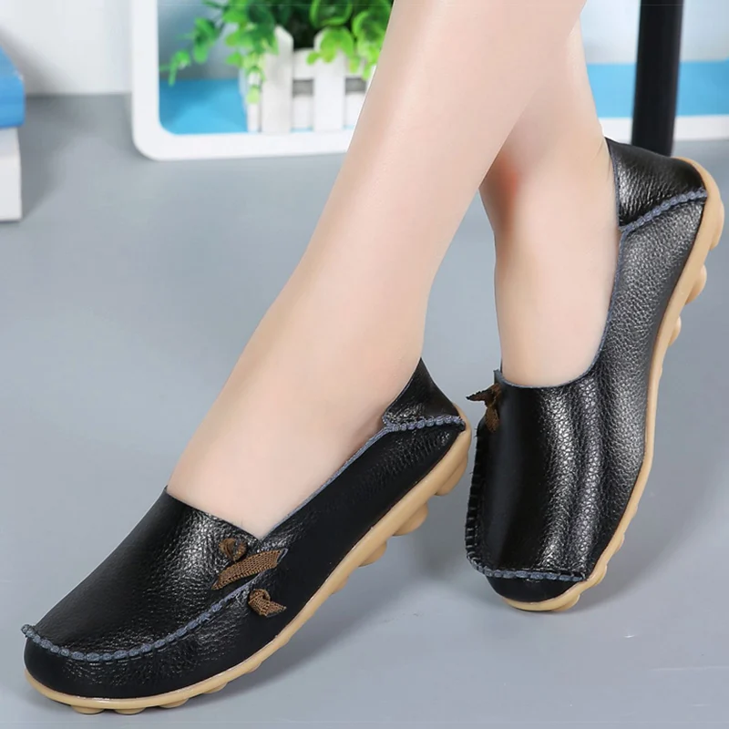 Flat Shoes For Women Leather Flats 2023 New Slip On Loafers Women\'s Casual Shoes Female Footwear Moccasins Zapatos Para Mujeres