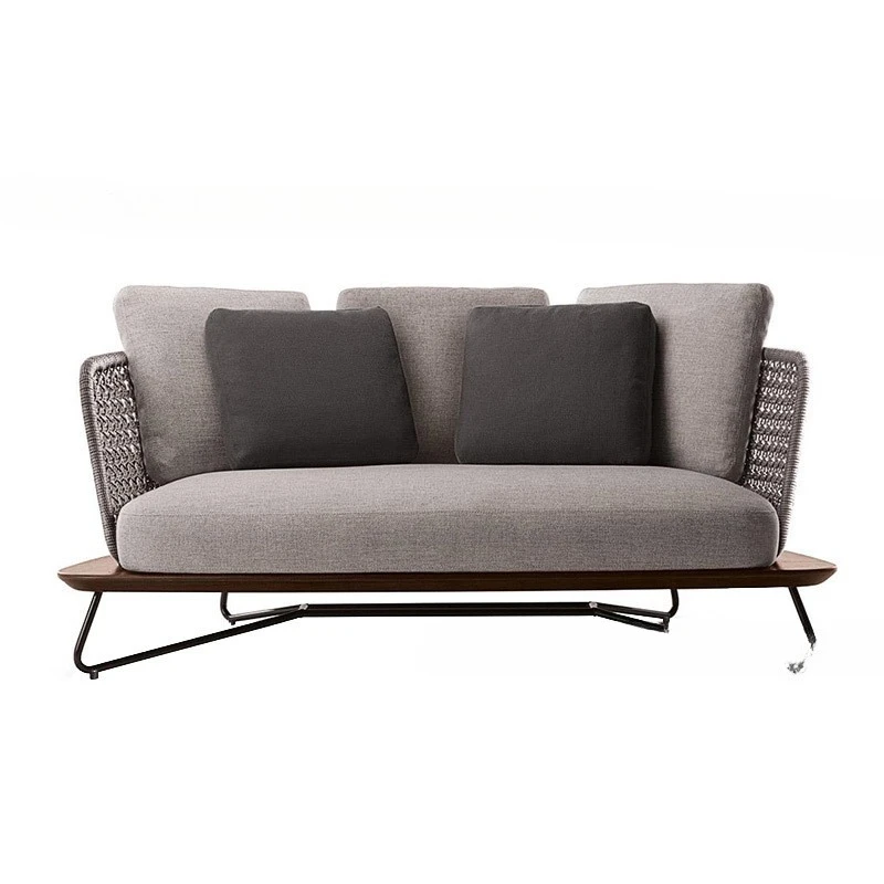 

Outdoor sofa Outdoor rattan sofa Single rattan chair villa Solid wood sofa combination Open-air garden Outdoor