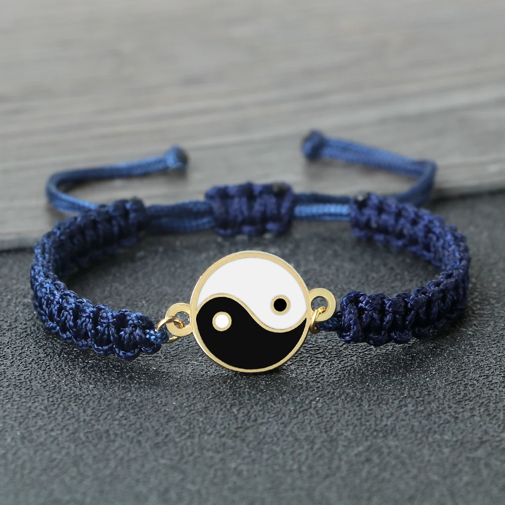 Fashion Tai Chi Handmade Bracelets YinYang Chinese Jewelrys Rope Chain Bangles For Women Men Lucky Prayer Gifts Couple Wholesale