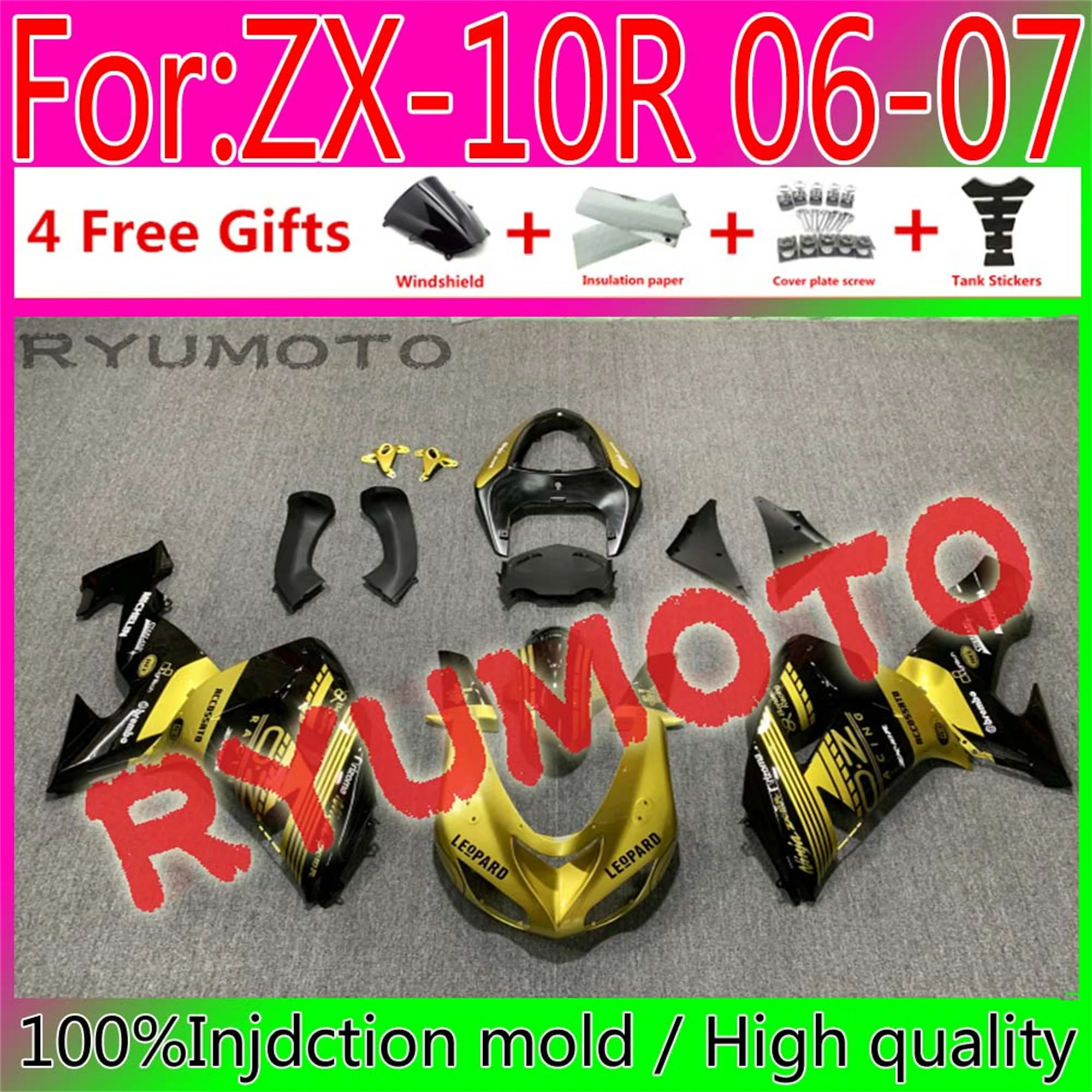 

NEW Motorcycle ABS Injection mold 100％ bodywork fairings for KAWASAKI ZX10R 06 07 ZX-10R ZX10 2006 2007 fairing