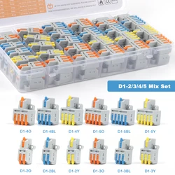 3 4 5 6 Pin 1 in multiple out quick wire Connectors Compact Cable Splitter Push-in Electrical Lever Terminal Block 213 214 215