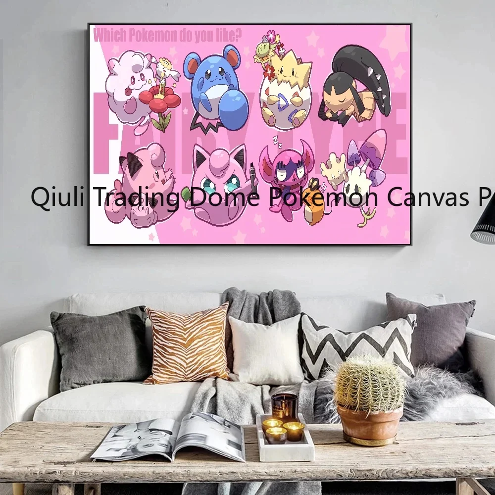 Anime Leinwand Kunst Wände Malerei Pokemon Pikachu Eevee Squirtle Bulbasaur Bild Freunde Geschenke Dekoration Gemälde Wohnkultur