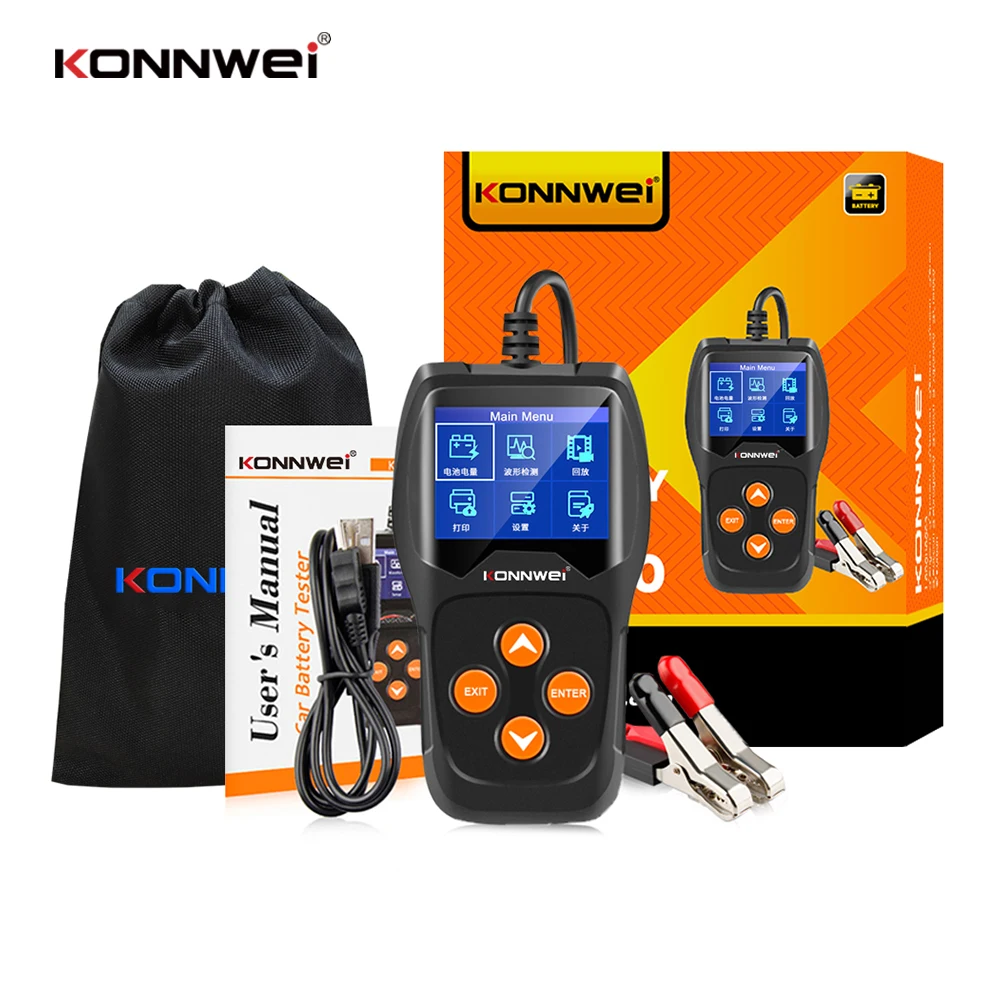 

KONNWEI KW600 Car Battery Tester 12V 100 to 2000CCA 12 Volts Battery Tools for the Car Quick Cranking Charging Diagnostic