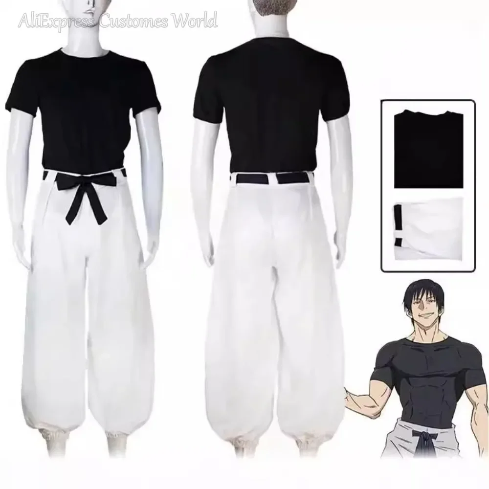 Anime Kaisen Jujutsu Toji Fushiguro Cosplay Costume For Women Men Season 2 Fushiguro Toji Wigs Hairs Uniform Halloween Party