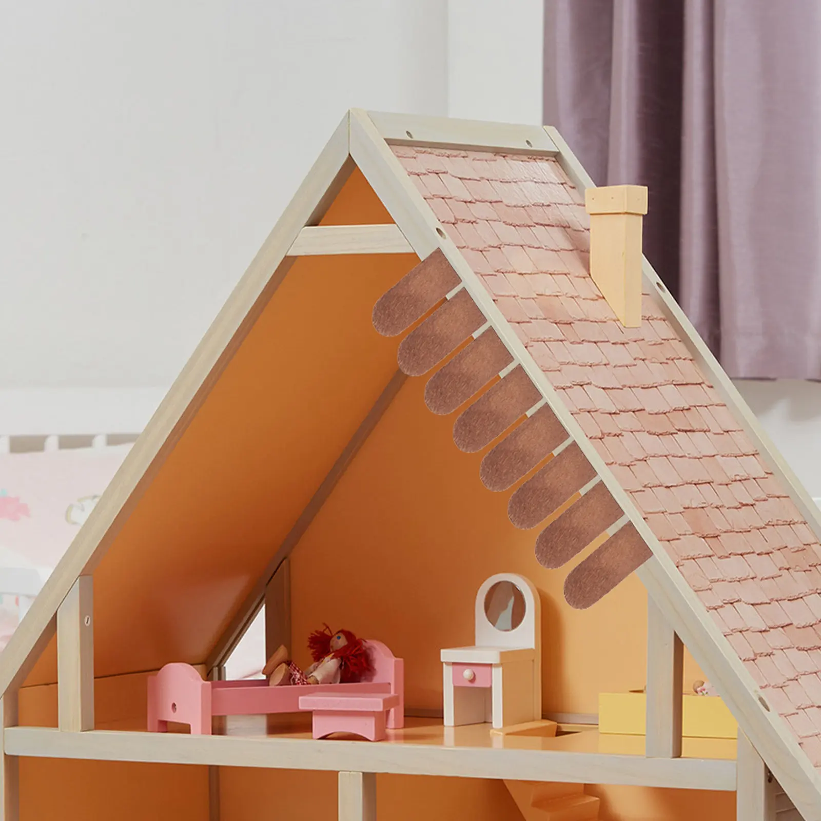 200Pcs Miniature Wood Sheets Dollhouse Roof Fish Scale Rounded Edge DIY Craft Supplies for 1 6 Scale Fairy House Birdhouse
