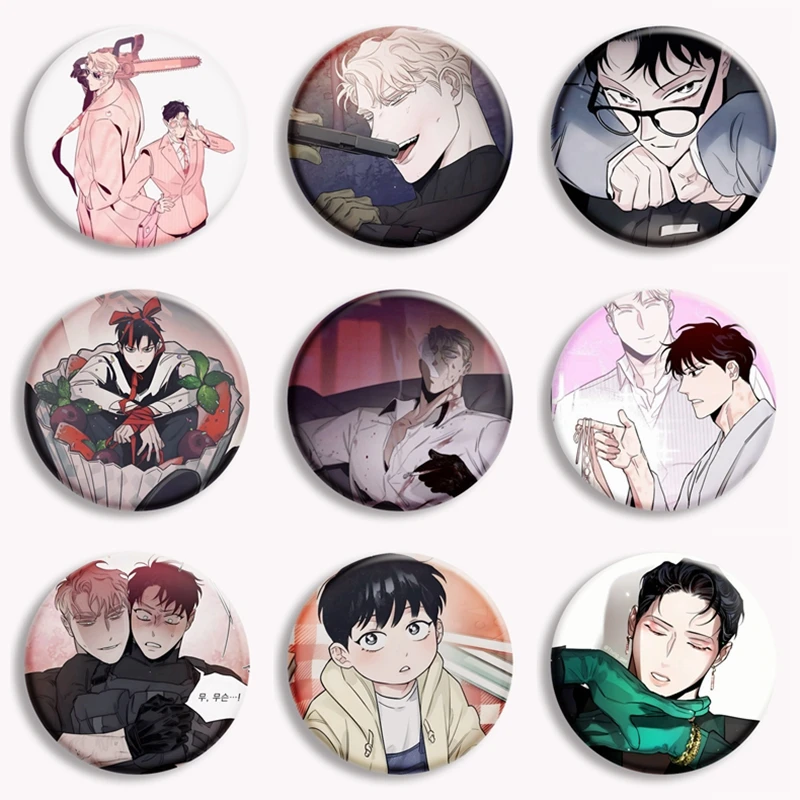 

Корейский аниме Роза и Шампань булавка для пуговиц Bl Morning wa Zheng Yiyuan цезер Lee выигрышная брошь значки аксессуары для украшения сумок подарок для пары