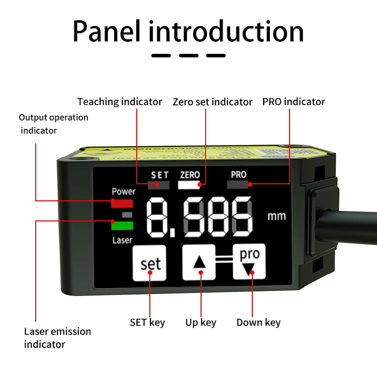 FUWEI FSD22-400P-UI analog 4~20mA 0-5V high precision laser displacement range sensor