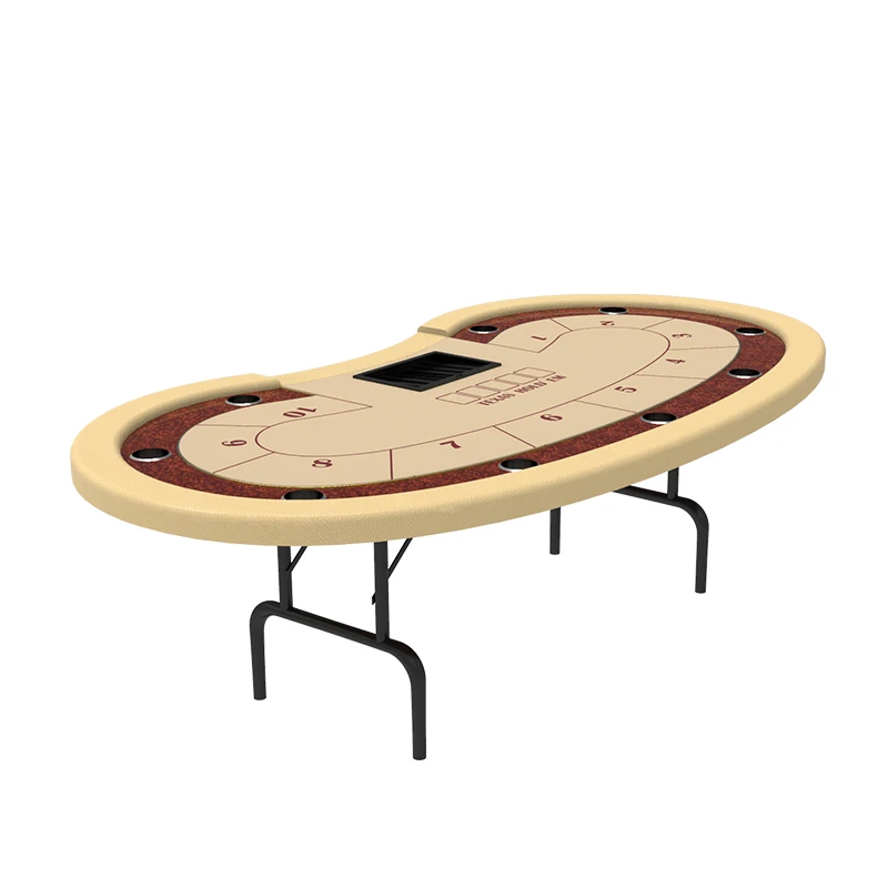 

YH High Quality Gambling Tables Foldable Casino Table With Chip Tray And Cup Holders