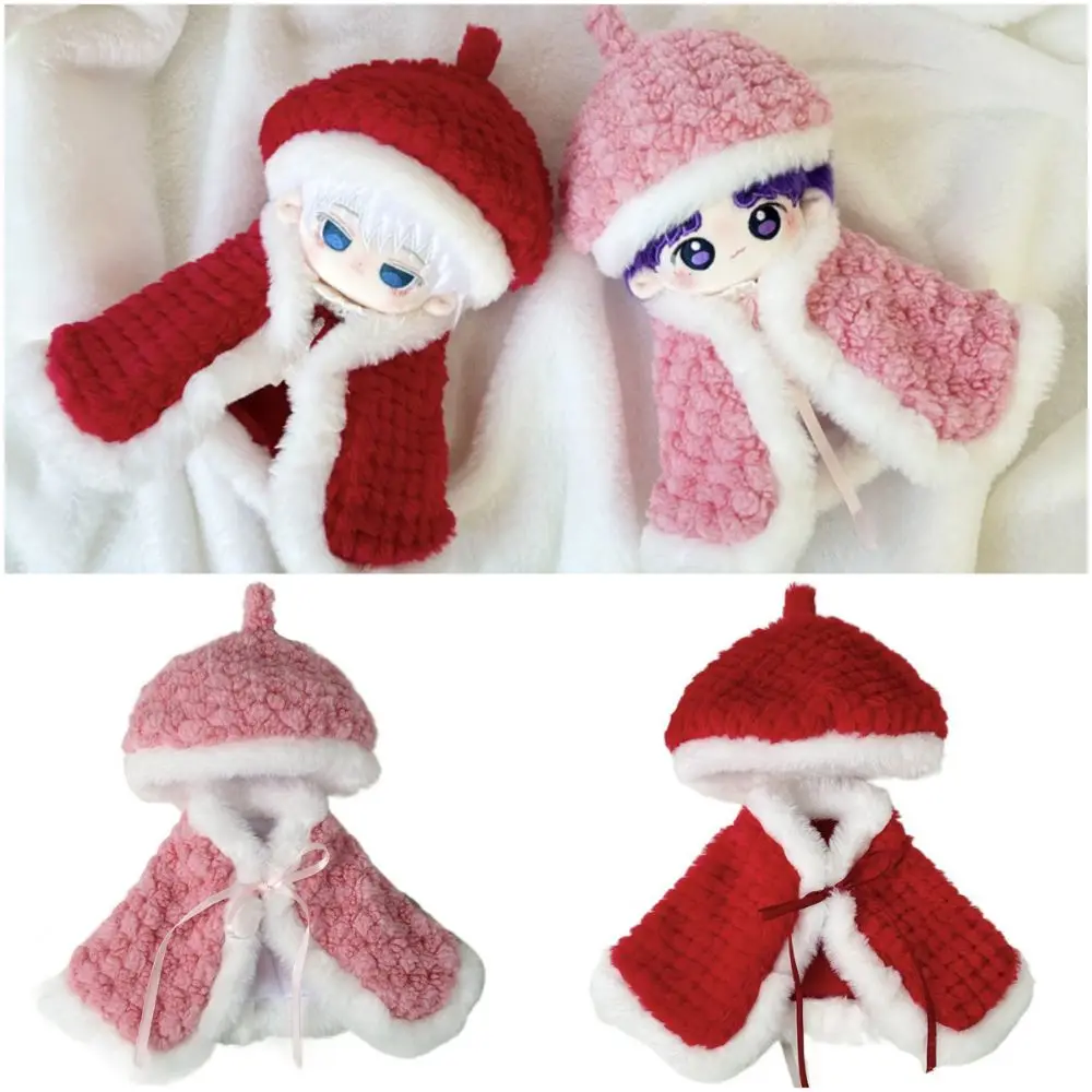 

Creative 20CM Clothes Pink Red Changing Dressing Game Cloak Accessories Photo Props Shawl Cap Set Cotton Dolls