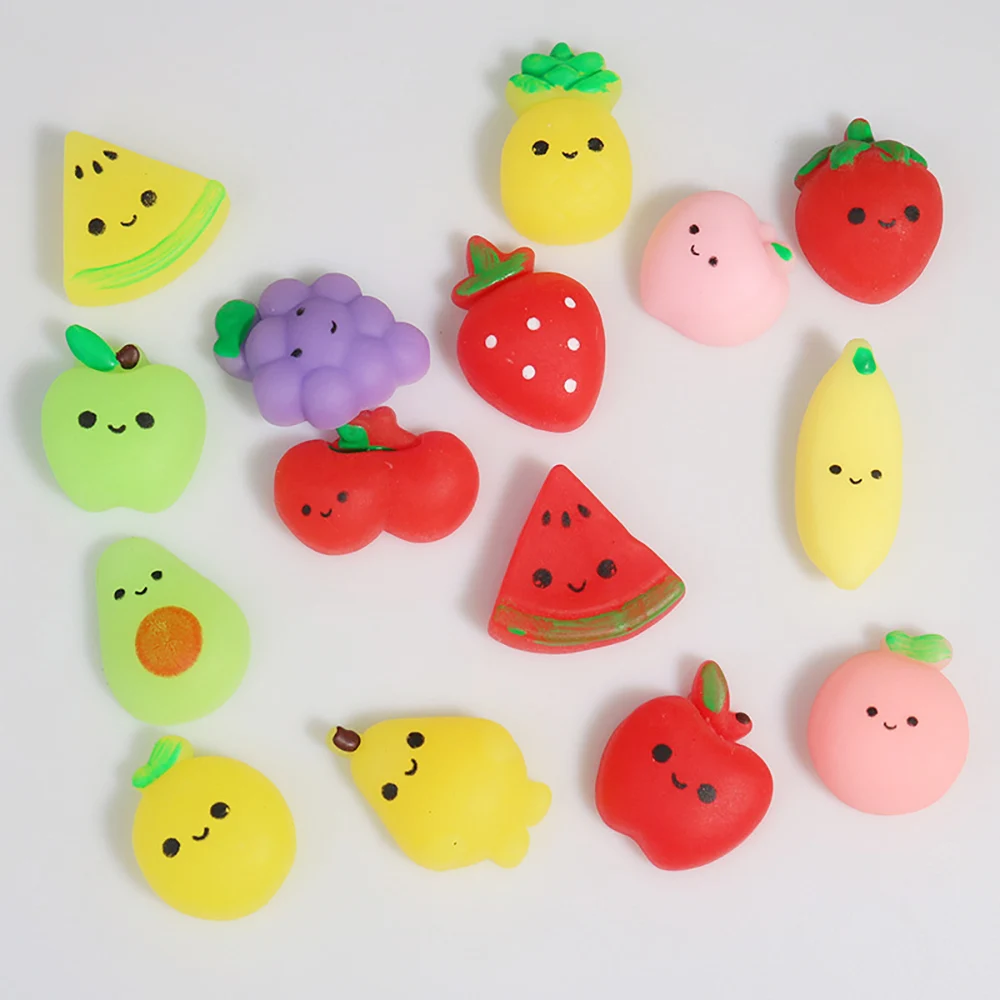 Silicone world 5/10Pcs/set Soft Glue Stress Relief Toys Fruits Squishy Toys Party Easter Gifts for Adults Kids Stress Relief Toy