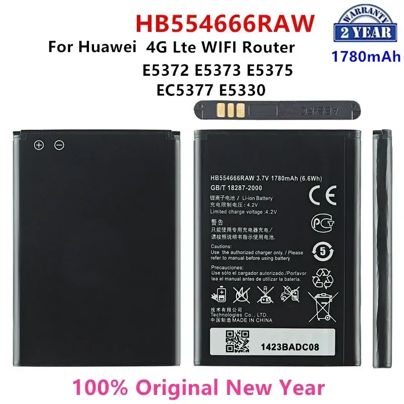 

100% Orginal HB554666RAW 1780mAh Battery For HUAWEI 4G Lte WIFI Router E5372 E5373 E5375 EC5377 E5330 Batteries