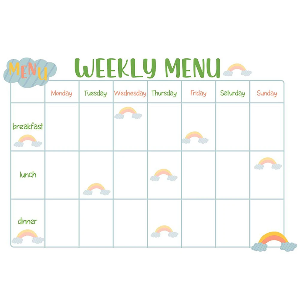 

Calendar Whiteboard Wall Stickers Child Fridge Pvc Weekly Meal Planner Magnetic