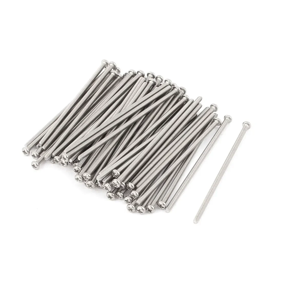 

New Top Sale 60Pcs/lot M3 x 80mm 304 Stainless Steel Crosshead Phillips Round/Pan Head Screws Bolt Silver Tone