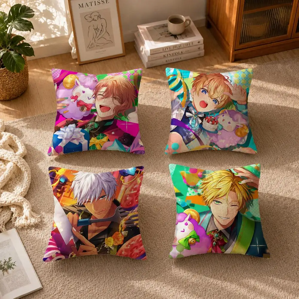 Game Obey Me Cushion Cover Soft Short Plush Zippered Cushion Covers 40/45/50cm Square Decor for Sofa Home