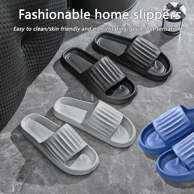 Slippers For Men And Women Comfortable Shit Feeling EVA Household Lightweight Bathroom Living Room Couple Home Sandals Slippers