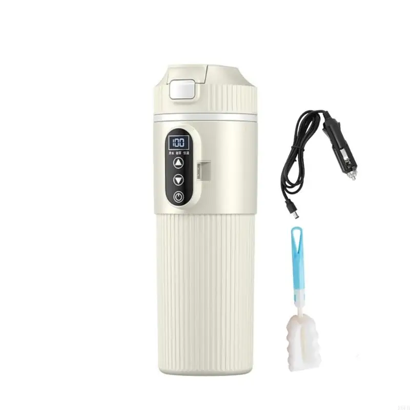 Small 500ml Auto Heating Water Bottle For Vehicle Showing Temperature Reading R6FB