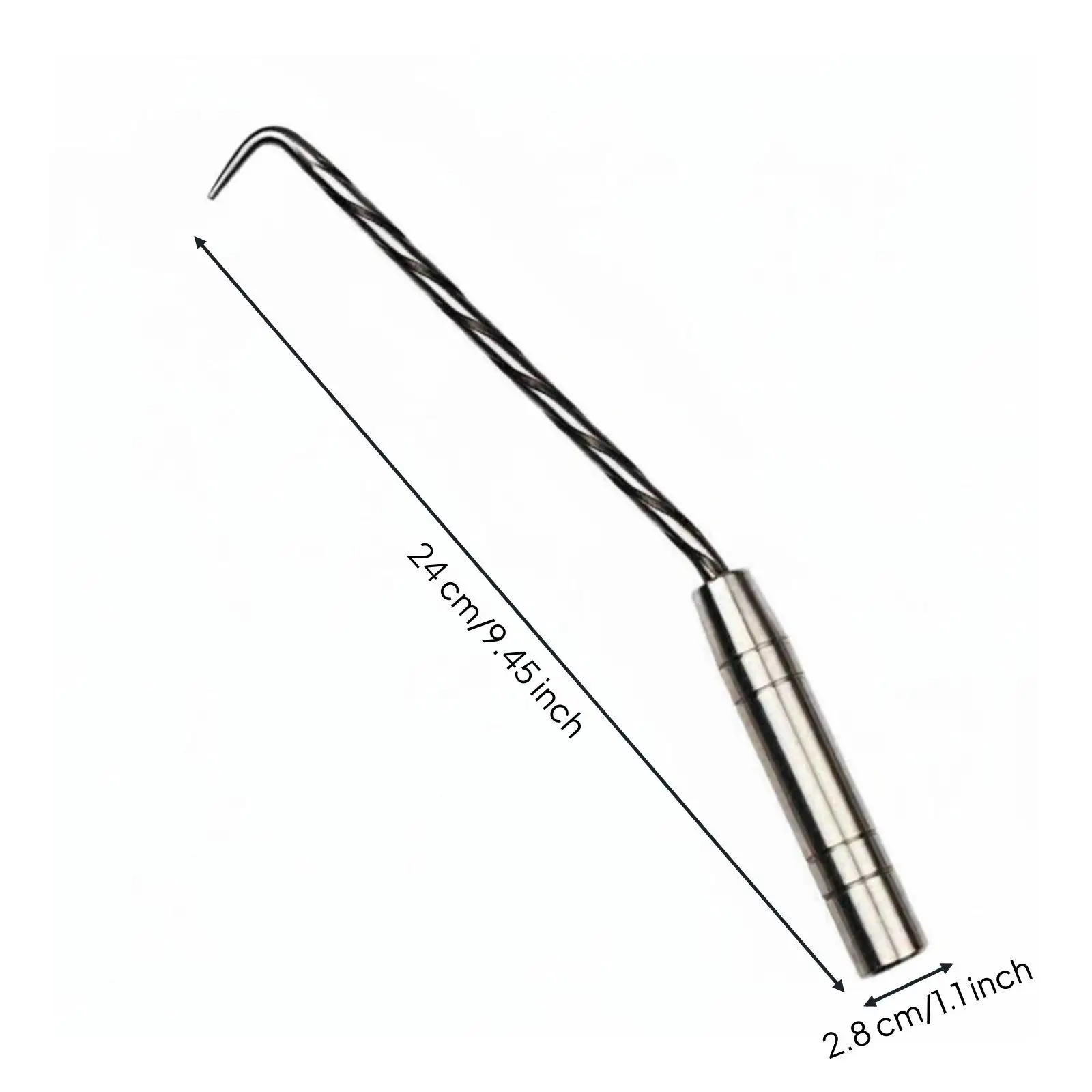 Stainless Steel Rebar Hook Tool for Steel Sling Tied Work Double Ball Rotating Design Comfortable Grip for Daily Rebar Tying