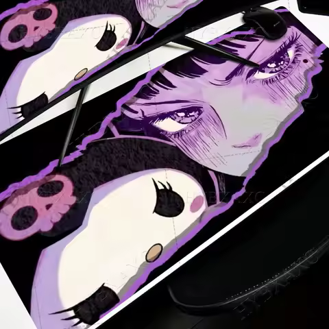 Computer Accessories Kuromi Table Mat Purple Mousepad Company Keyboard Pad Gaming Mouse Pad Anime Game Mats Pc Gamer Girl Desk
