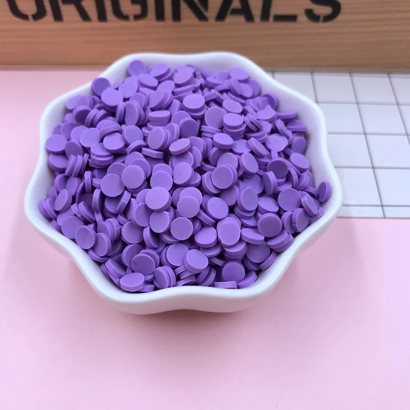 50 g/lotto spruzza di argilla di vendita calda, fetta di forma rotonda colorata per la creazione di artigianato, Scrapbooking, fai da te