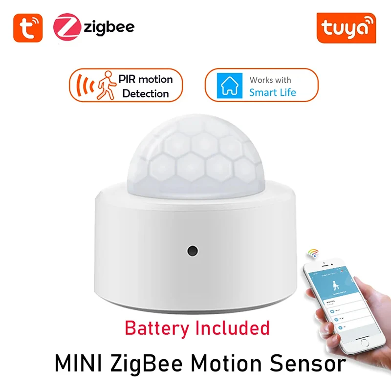 Tuya Zigbee PIR Motion Sensor Smart Human Presence Sensor Smart Home Security Detector Voice Works with Alexa Google Smart Life