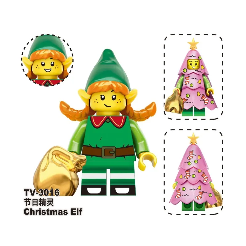 TV6303 Christmas series holiday elf Santa Claus assembled building blocks doll gift doll