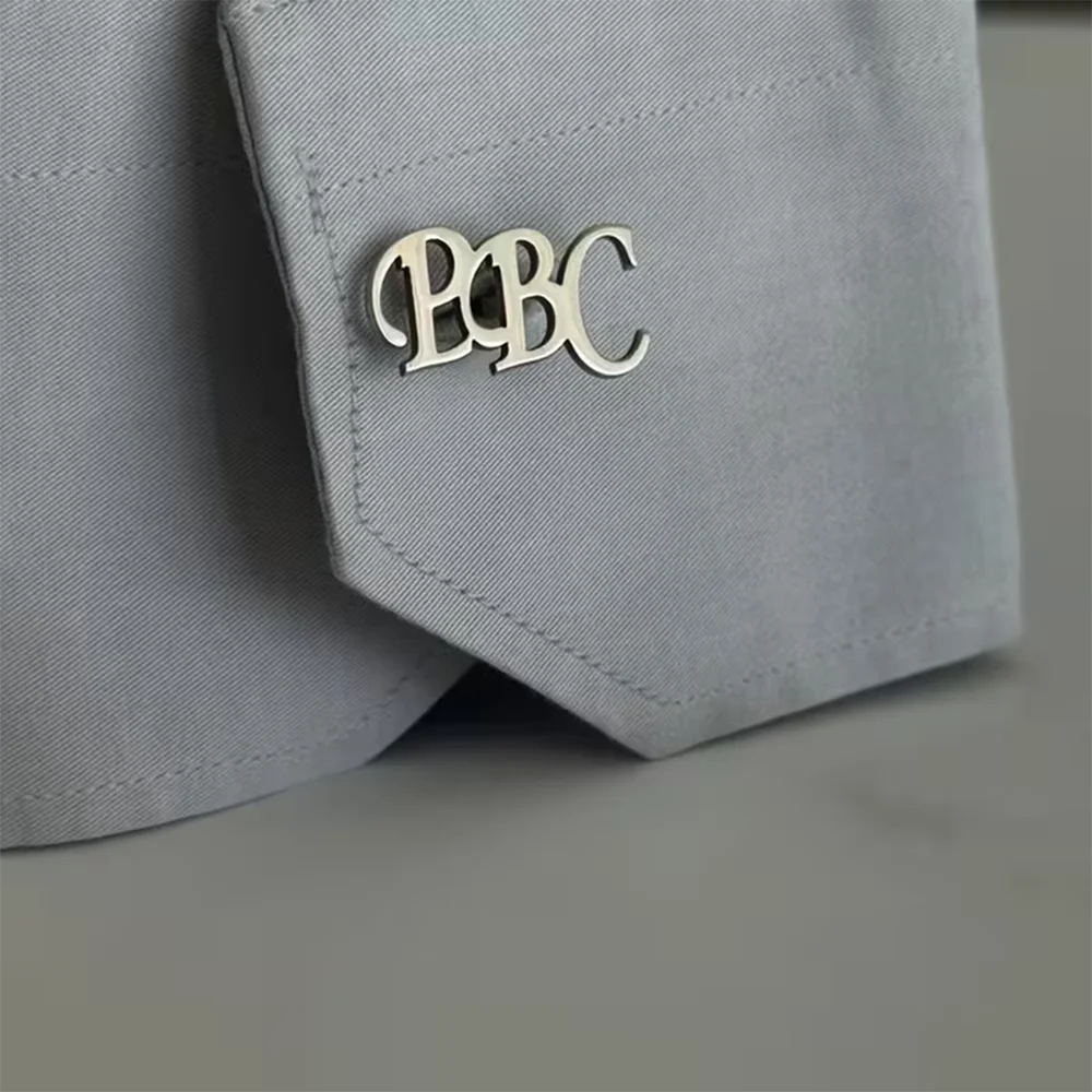 Custom 1-3 Letters Cufflinks Stainless Steel Monogram Gentleman Cuff-Links Personalized Initial Men's Elegant Shirt Jewelry Gift