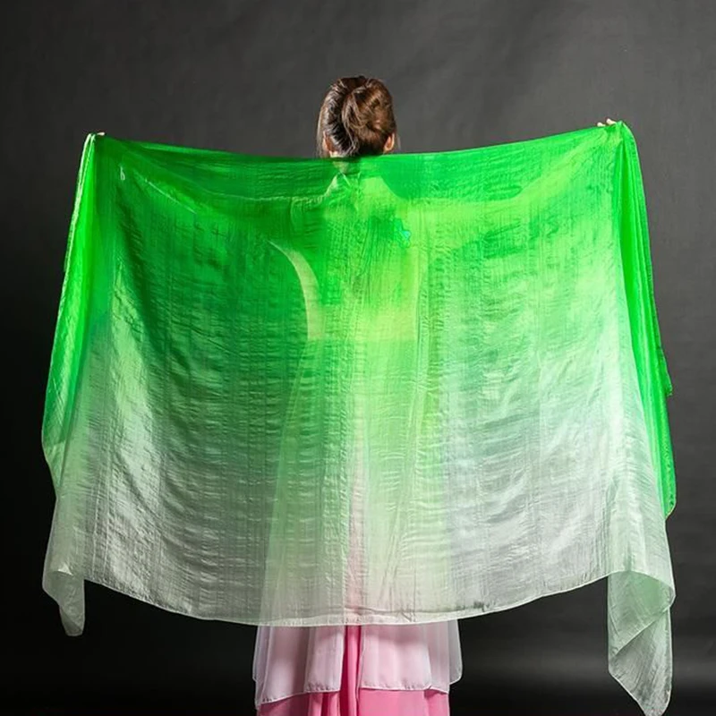 الحرير الرقص الشرقي الحجاب اليد مصبوغ التدرج خفيفة الوزن Dancewear وشاح الرقص التقليدي شالات العروض الدعائم 250x1140cm