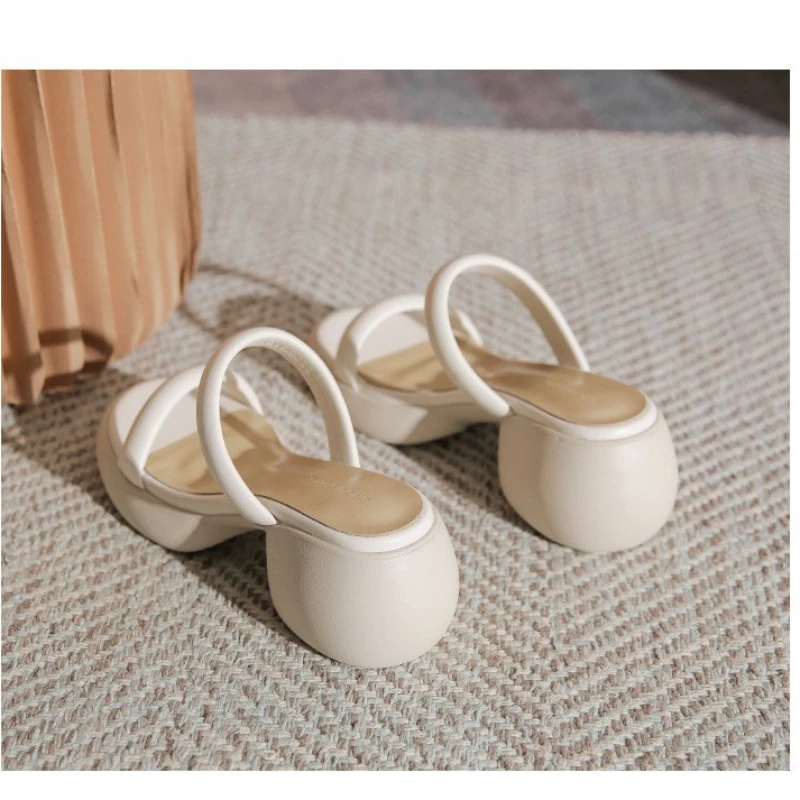 Platform Women's Shoes 2024 New Fashion Summer Open-toe Slippers Casual Beach Slipper Women's Slippers Root Lightweight High-end