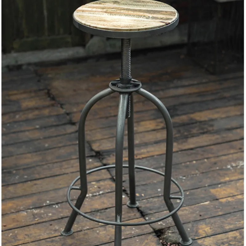 American Retro Bar Iron Stool, assentos de balcão velhos, elevador ajuste cadeira alta, carga estável-rolamento, mobiliário de estilo industrial