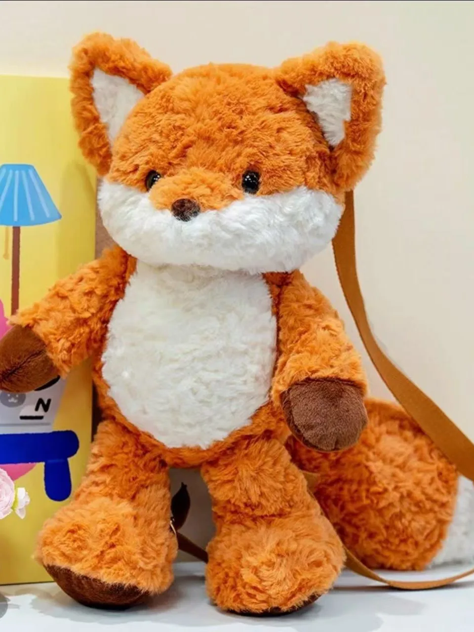 Kawaii Running Fox Doll Pluche Rugzak Leuke Fox Doll Grote Capaciteit Rugzak Draagbare Reizen Decoratieve Tas