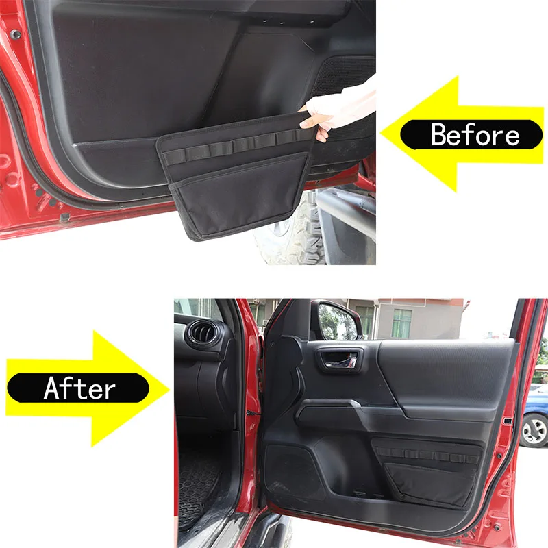 For Toyota Tacoma 2016-2022 Oxford Cloth Car Door Storage Box Mobile Phone Tray Key Storage Bag Interior Organizing Accessories