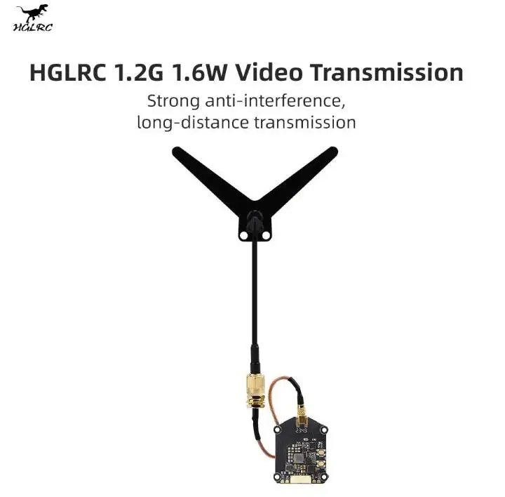 

HGLRC 1,2 ГГц/1,3 ГГц 1,6 Вт 9 каналов PIT/10 МВт/200 МВт/1600 МВт Модуль передатчика высокой мощности VTX FPV сверхдальнего действия для радиоуправляемого дрона