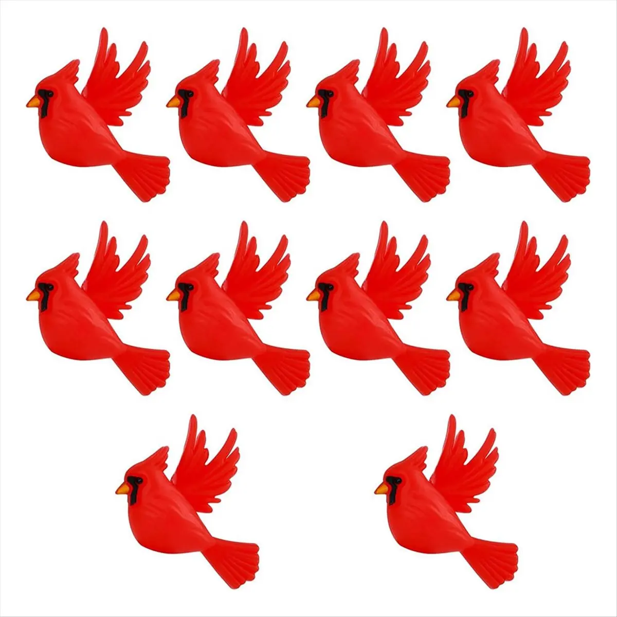 ABYA 10Pcs 3D Cardinal Silicone Beads for DIY Jewelry and Crafts - Perfect for Keychains, Necklaces, and Bracelets