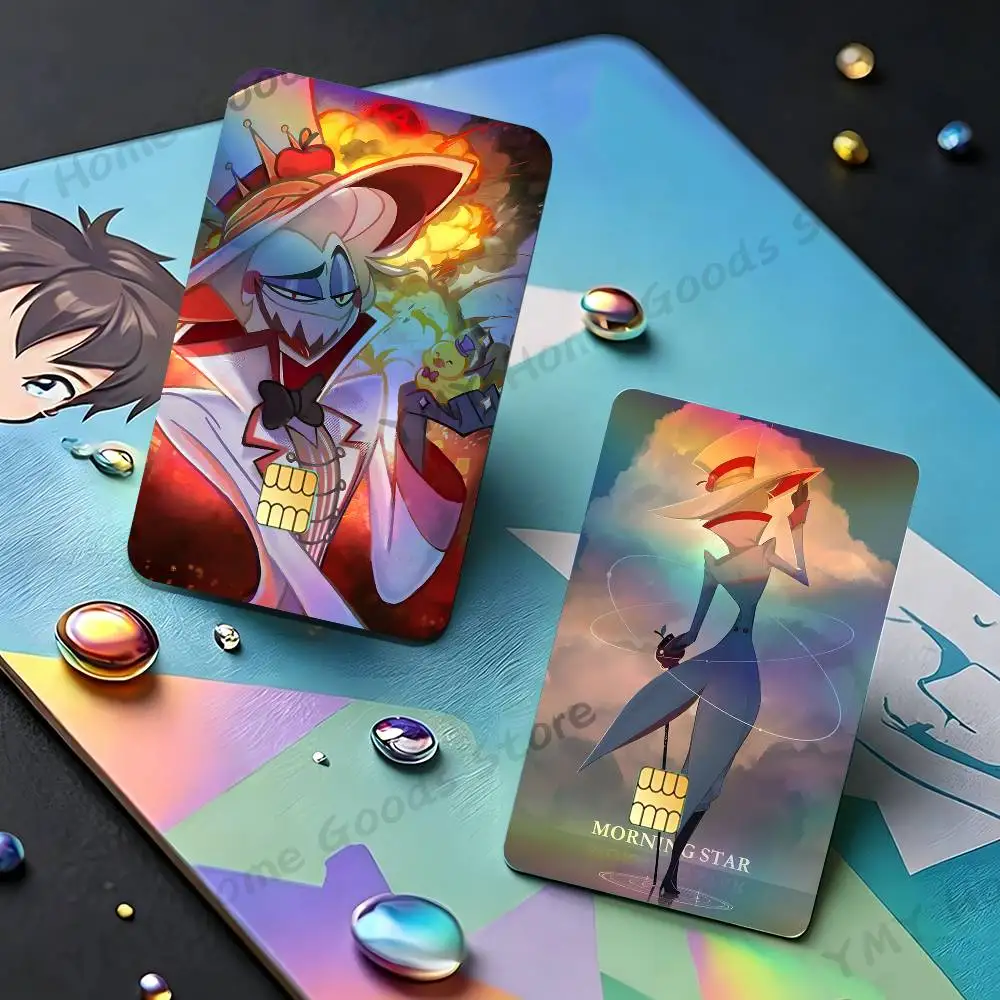 Cartoon Lucifer Morningstar Holographic Laser Shinny Film Skin Cover Sticker for Debit Credit Card Bank Card