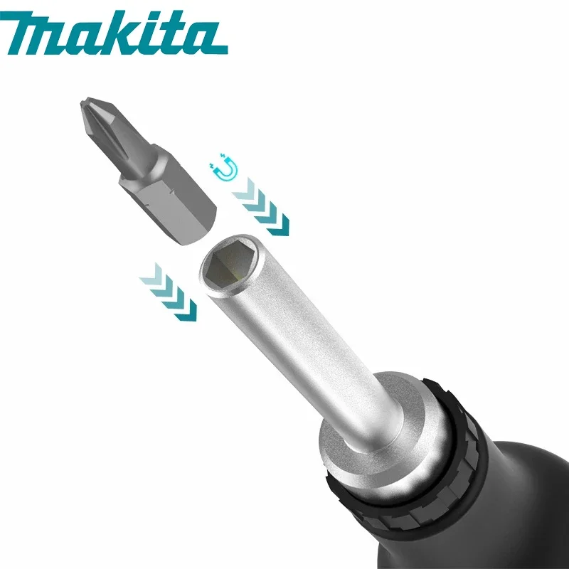 Makita D-58833 Ratchet Screwdriver Magnetic Semi-Automatic Positive Negative Ratchet Non-Slip Screwdriver MAKITA Hand Tools