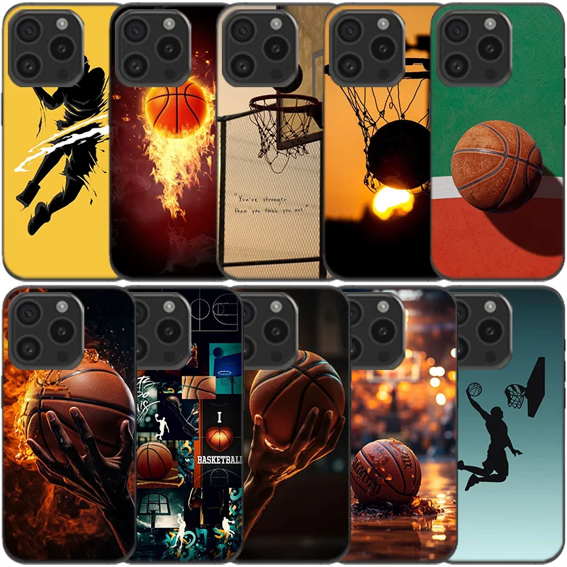 Funda de teléfono transparente de baloncesto para Apple iPhone 12 13 Mini 11 14 15 16 Pro Max XS MAX XR
