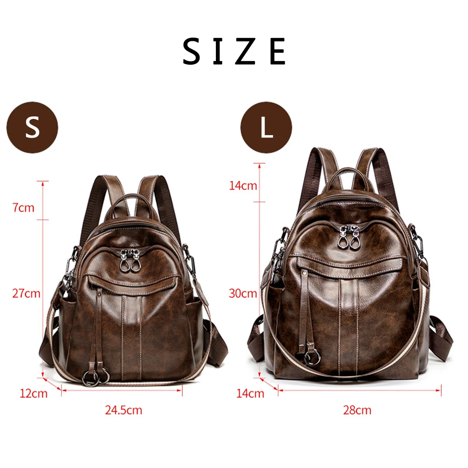 Genuine Leather Backpack Small Women\'s Backpack Soft High Quality Cowhide Shoulders Bag Fashion Zipper Design Bag