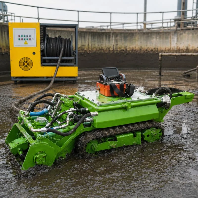 Suction Dredging Robot Hydraulic Crawler Machine Remote Control Customized Sludge Cleaner for Wastewater Facilities
