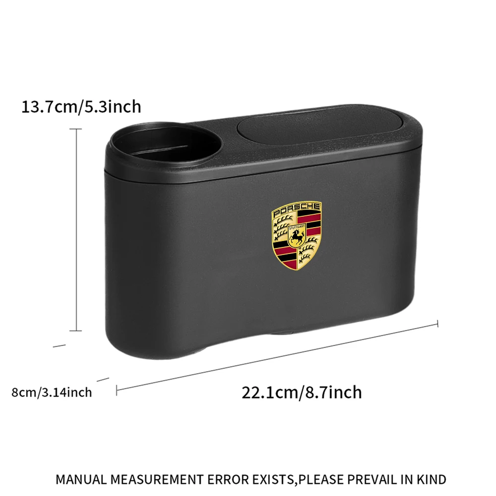 Cubo de basura colgante para puerta de coche, contenedor con soporte para botella de agua para 928 Porsche Boxster Cayenne Panamera Carrera-GT 918-Spyder 968