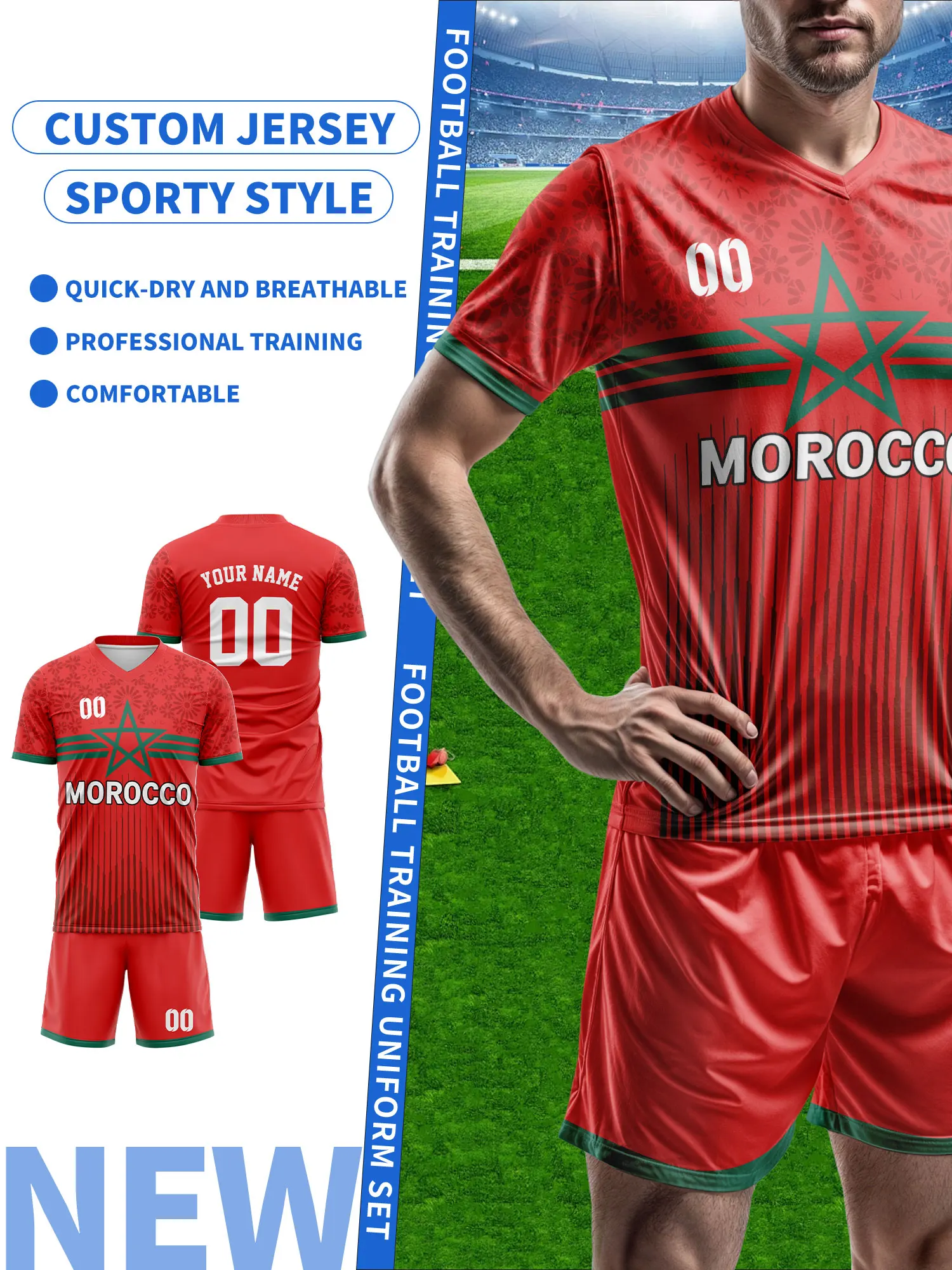 

Создайте свой собственный футбольный джерси | Индивидуальное имя и номер | Дышащая футболка для тренировок по футболу, модная футбольная форма на заказ