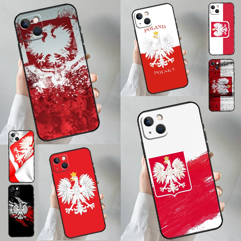 Poland Polish Flag Phone Case For iPhone 16 15 14 11 12 Mini 13 Pro Max X XR XS Max Plus Soft Cover Shell