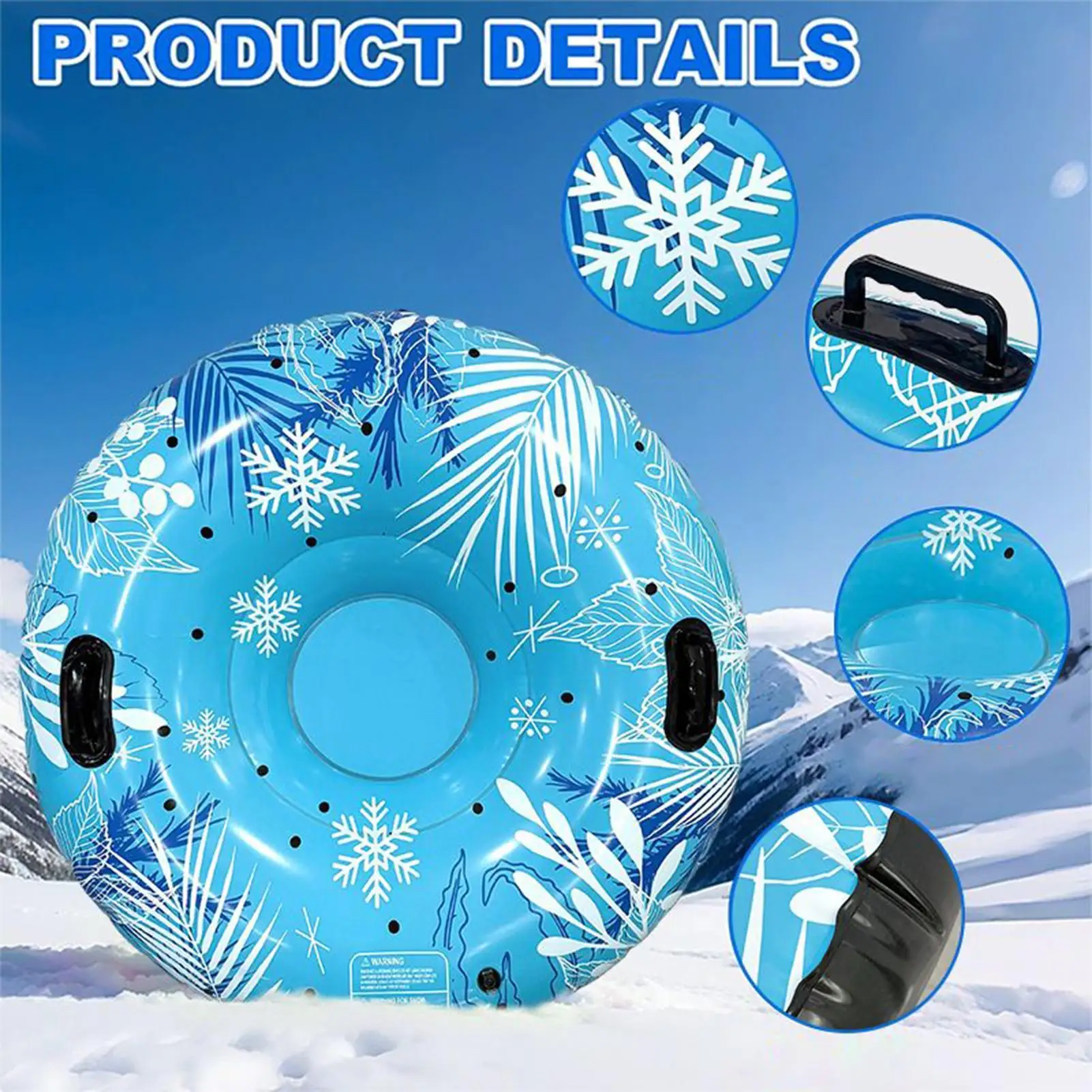 زلاجة الثلج نفخ حلقة التزلج البلاستيكية أنبوب التزلج رشاقته أنابيب الثلج الشتاء أنبوب الثلج مع مقبض التزلج الملحقات