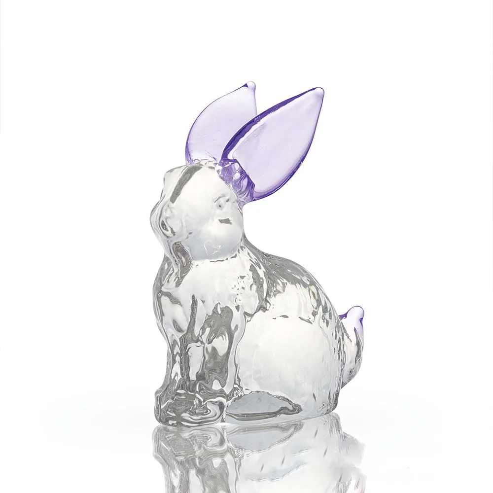 Crystal Rabbit Bunny Figurine Collectibles Spring Easter Decoration Glass Art Animal Paperweight Ornament Creative Gift