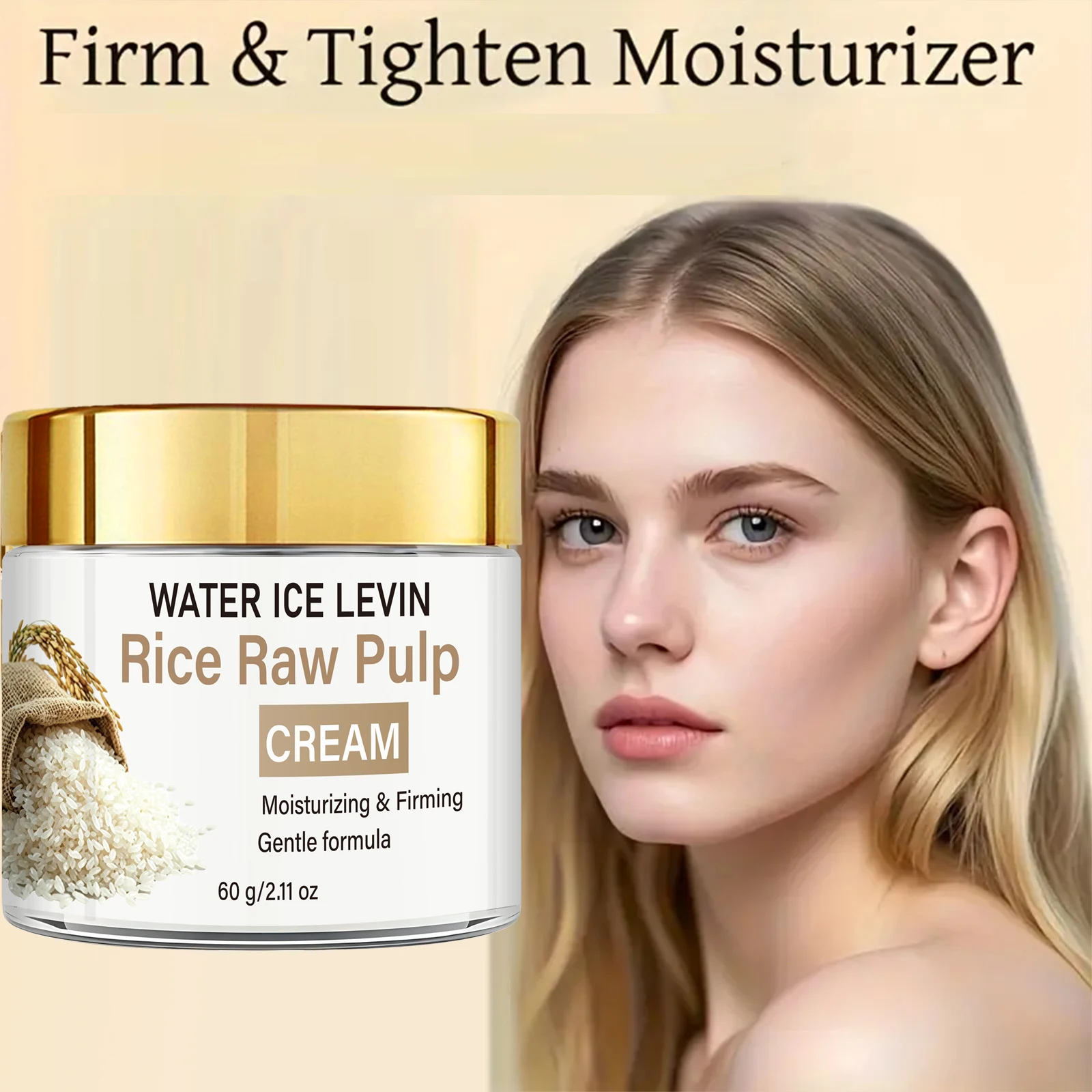 Rice Raw Pulp Face Cream with Collagen, Moisturizing & Firming Daily Skin Care