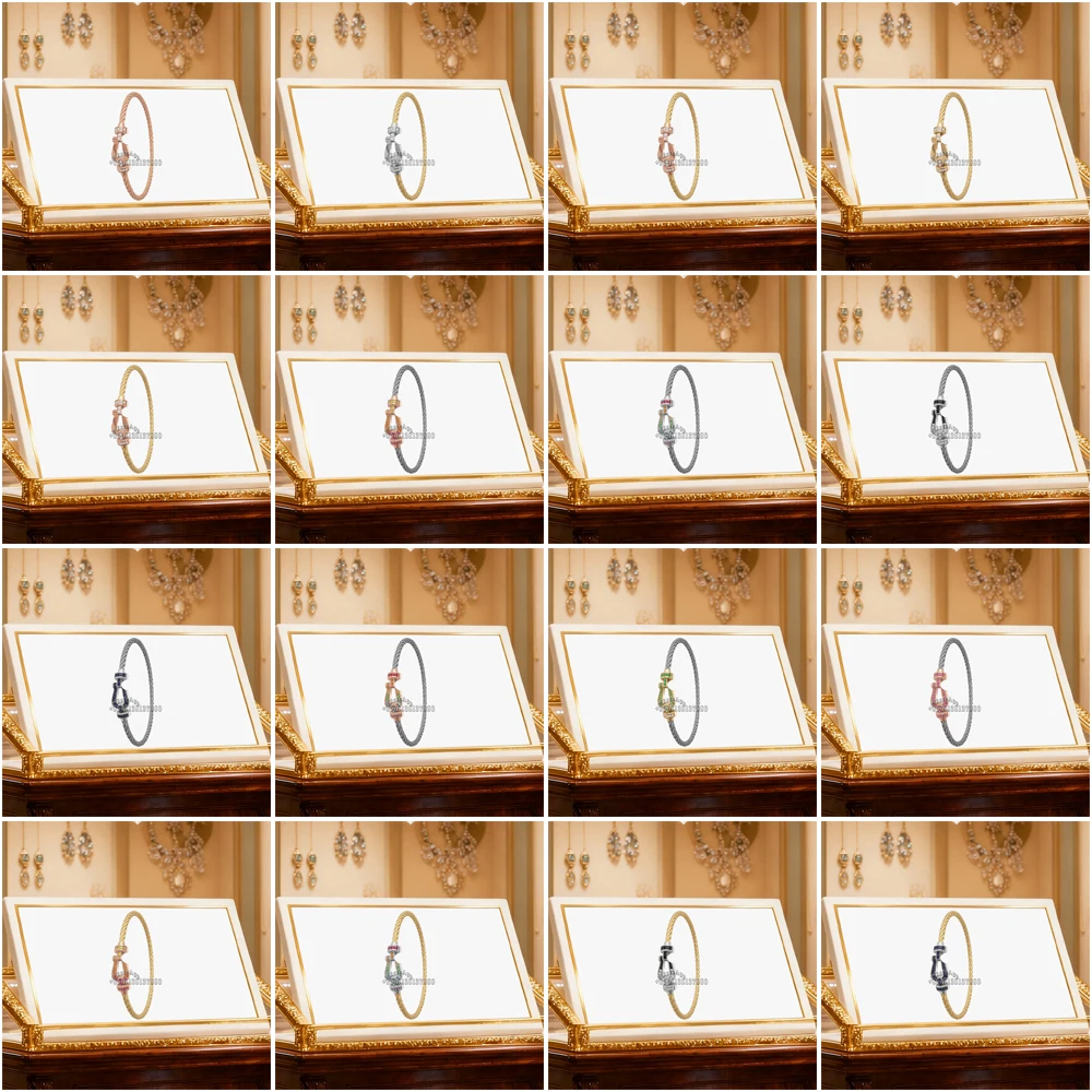 

Gryan New 925 silver M Size Horseshoe Stainless steel Bracelet female Suitable Daily Wear Party Gifts Luxurious Couple Jewelry