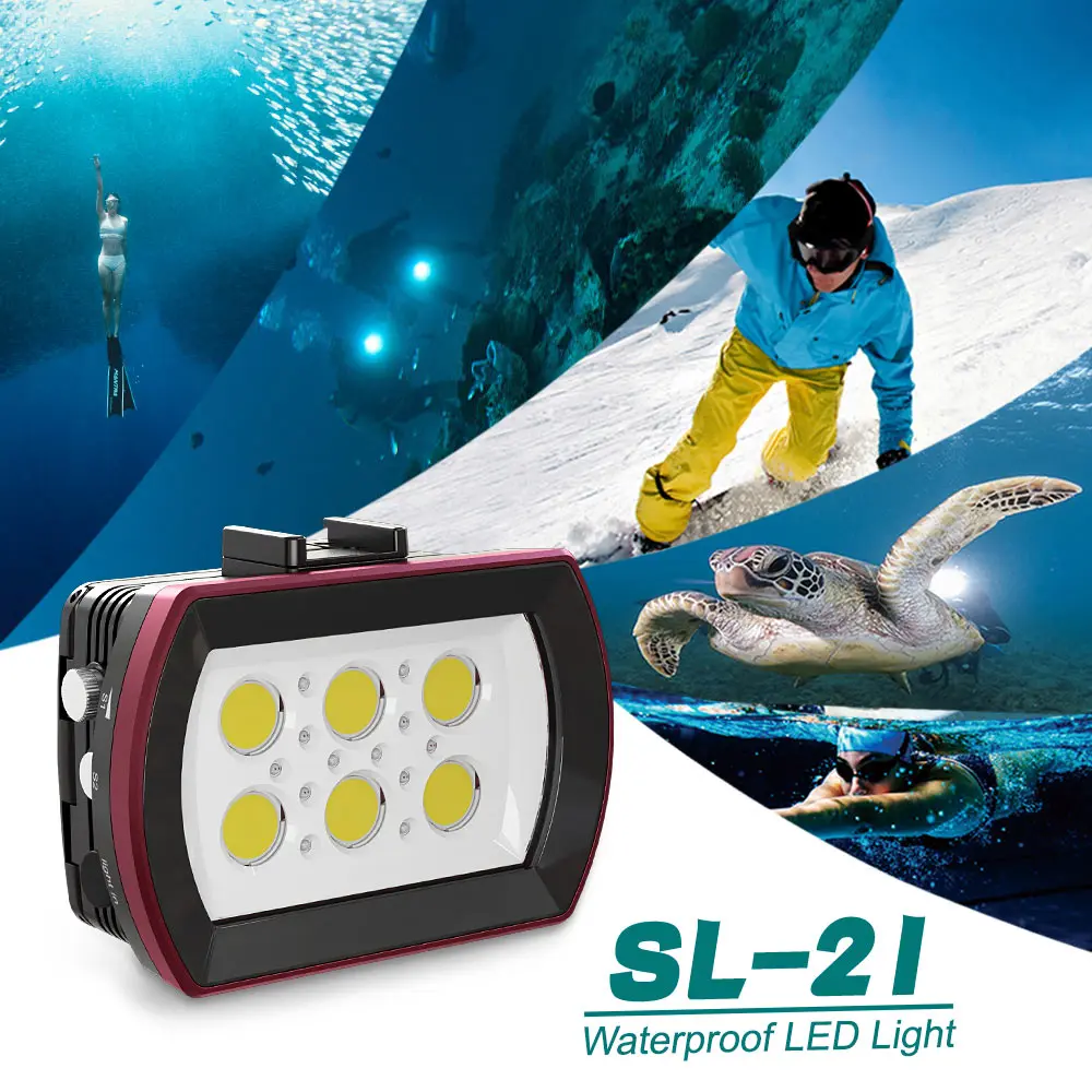 Seafrogs 6000 LM LED Phone Fill Light Diving Photography Lamp Waterproof Lighting For DSLR Cameras Camcorders Action Cameras