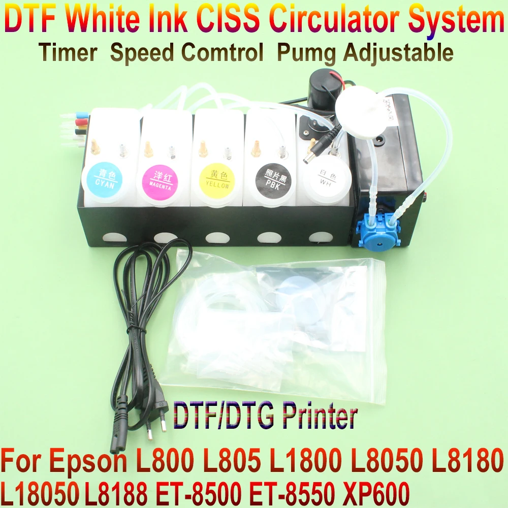 dtf sistema ciss para epson tinta tanque conversao kit tinta branca sistema para epson et8550 l1800 l800 l805 l18050 l8050 xp600 01