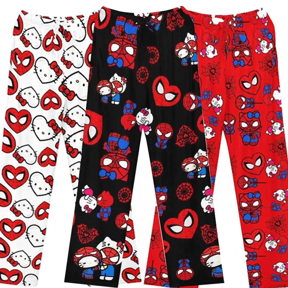 

Miniso Sanrio Hello Kitty Pajamas Pants Y2K Women Man Spring Summer Thin Casual Home Sleepwear Girls Clothes Spider Pj Trousers