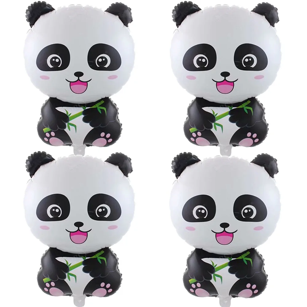 

4Pcs Big Panda Balloons Jungle Safari Panda Balloons Cute Panda Balloon for Wildlife Animals Theme Birthday Party Decorations